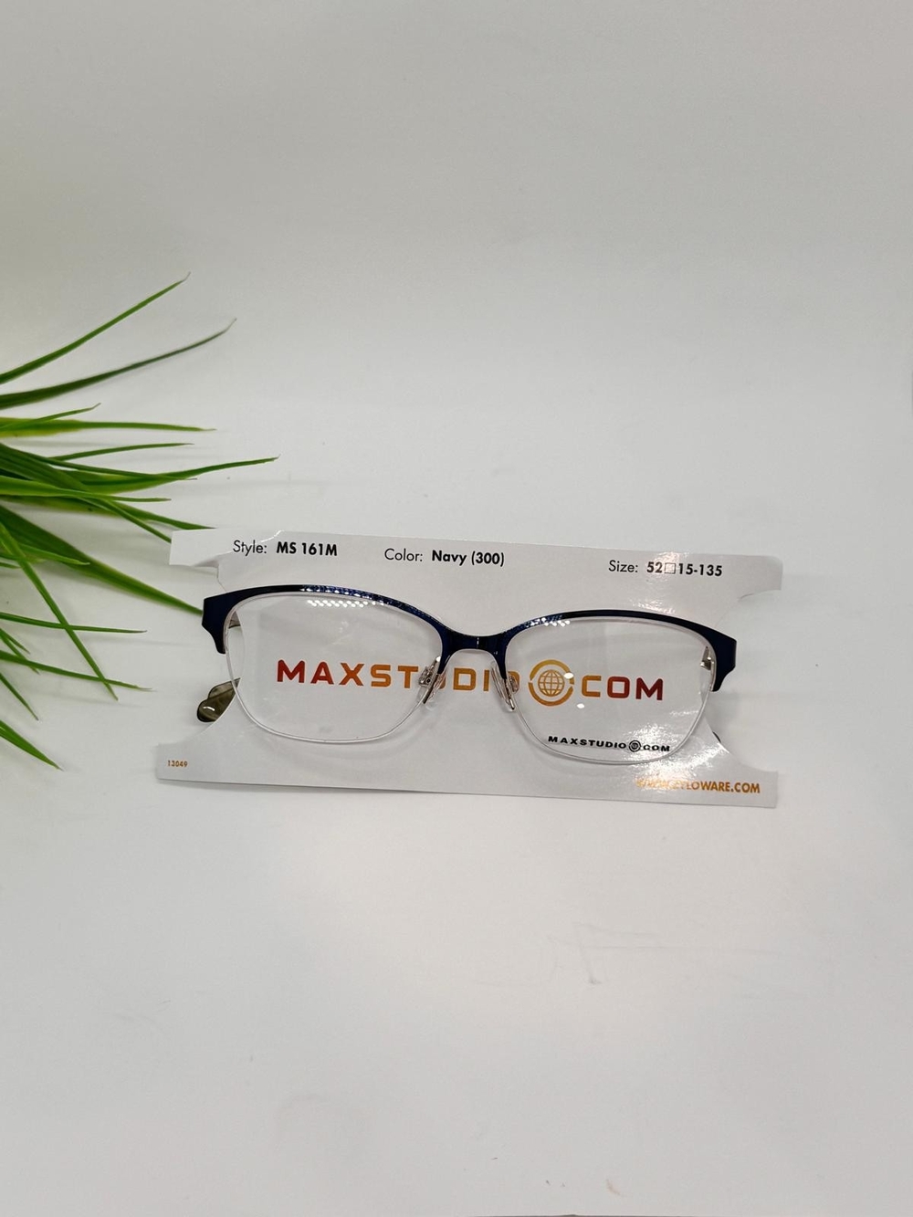 New MaxStudio MS 161M Navy  Navy Blue Frame Semi-Rimless/Size 52-15-135/NWT